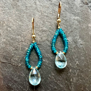 Blue Topaz, Apatite & 14K Gold Earrings by Garden of Silver www.gardenofsilver.com