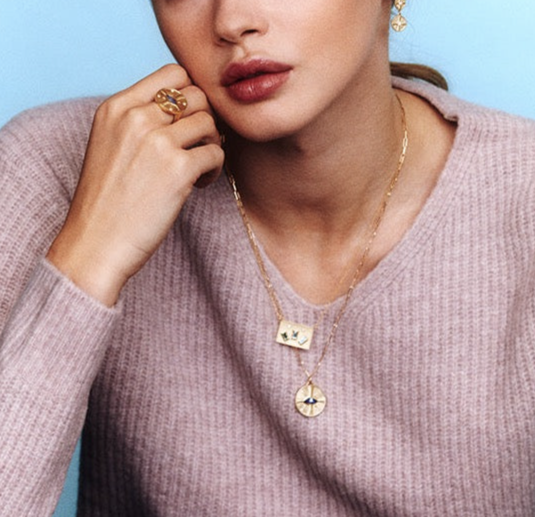 Tanzanite Gold Necklace by Elizabeth Moore at Garden of Silver Calla