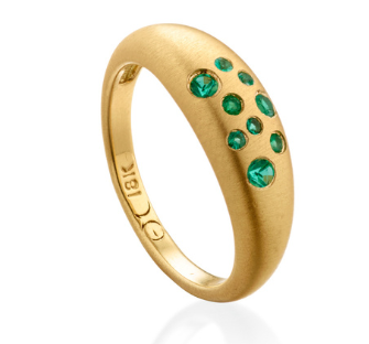 Fairy Dust Emerald Gold Ring by Elizabeth Moore at Garden of Silver in Westhampton Beach, NY