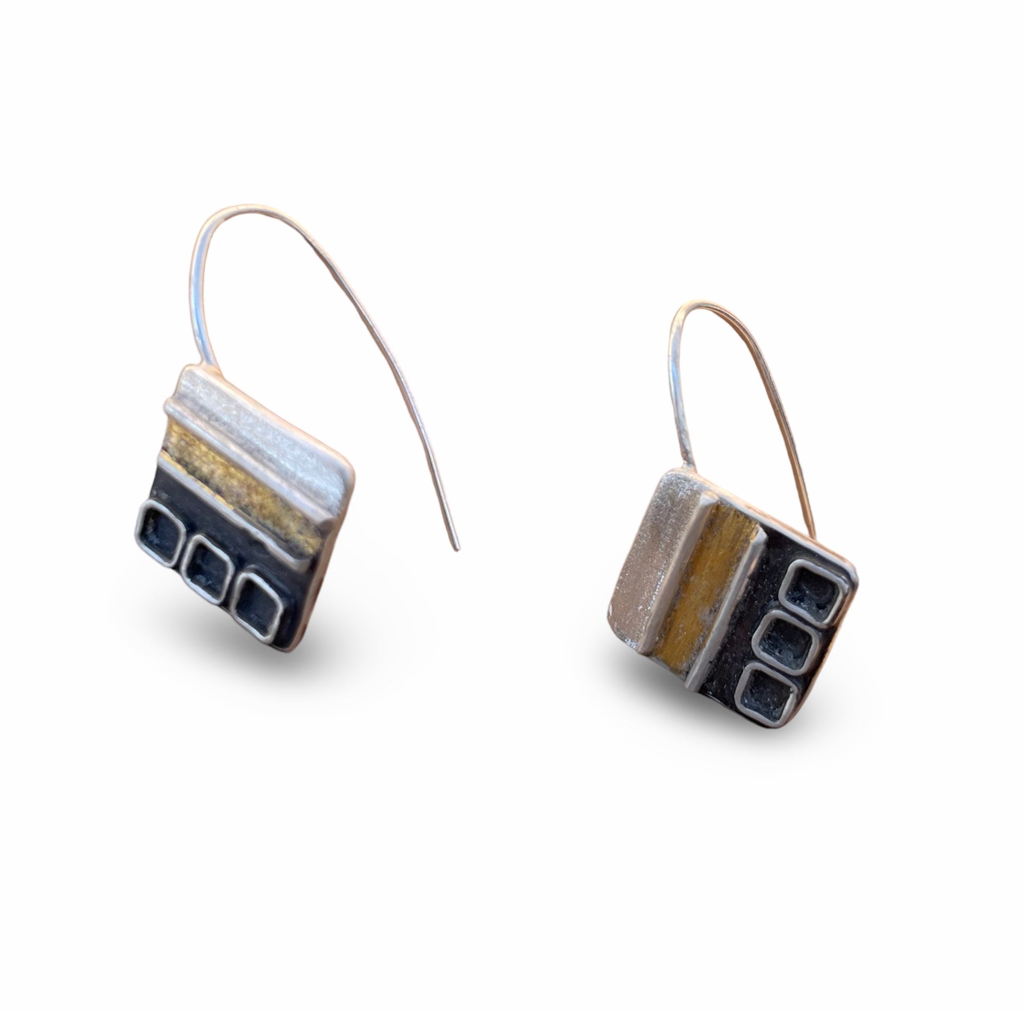 Fernsehen Square Earrings by Judith Haas