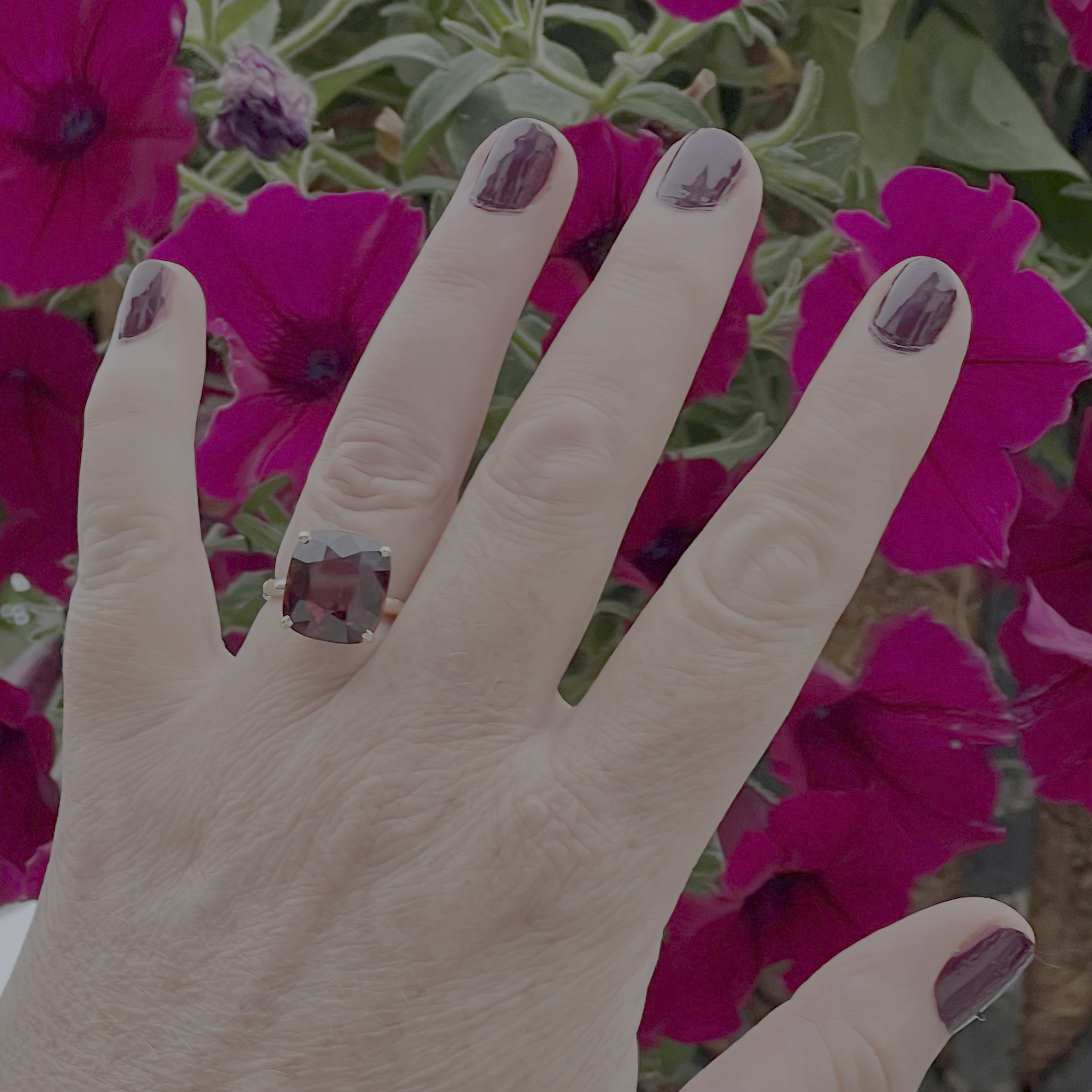 Rhodolite Garnet & 14K Gold Ring by Garden of Silver & Gold at CALLA www.callajewelry.com