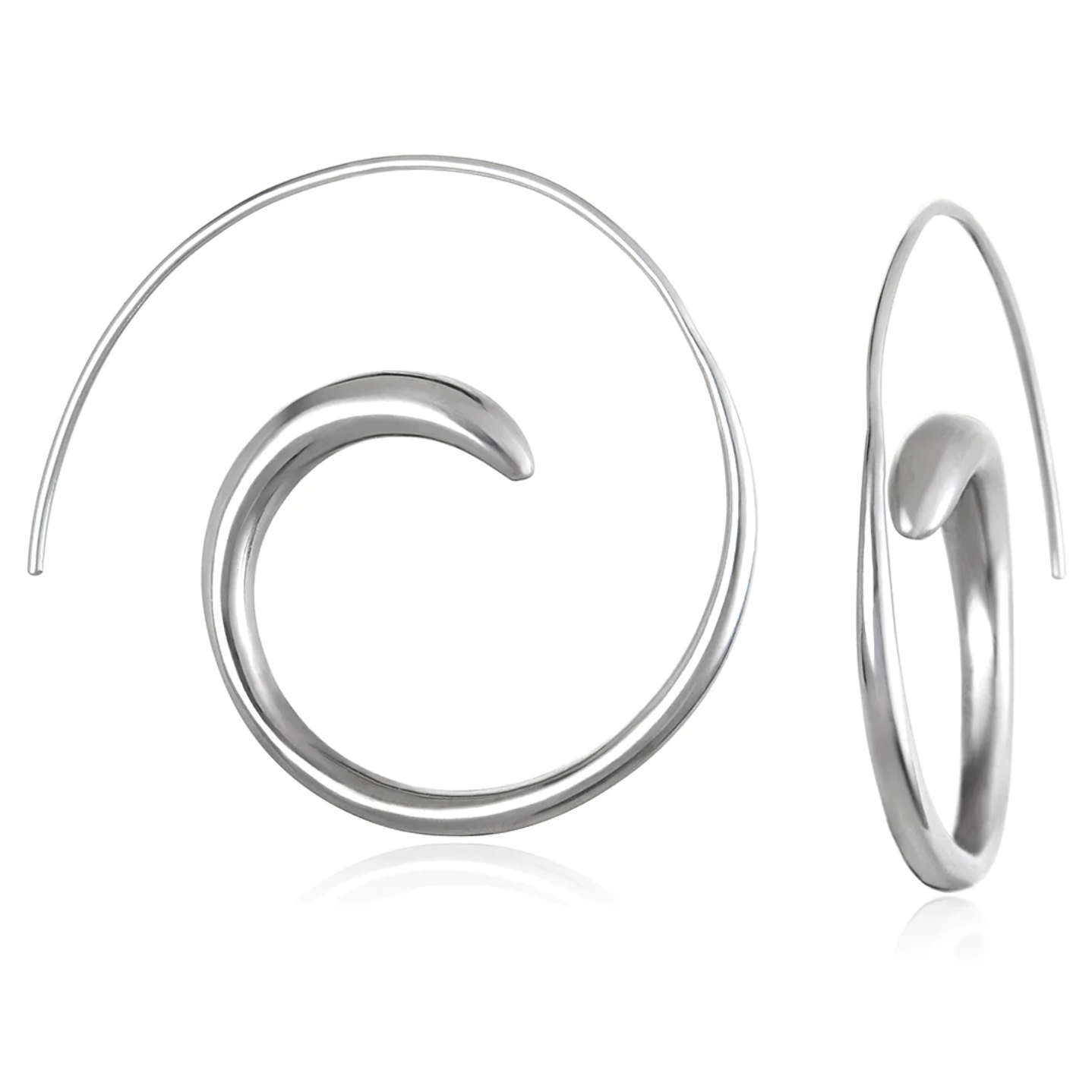 Sterling Large Swirl Earrings by Q Evon