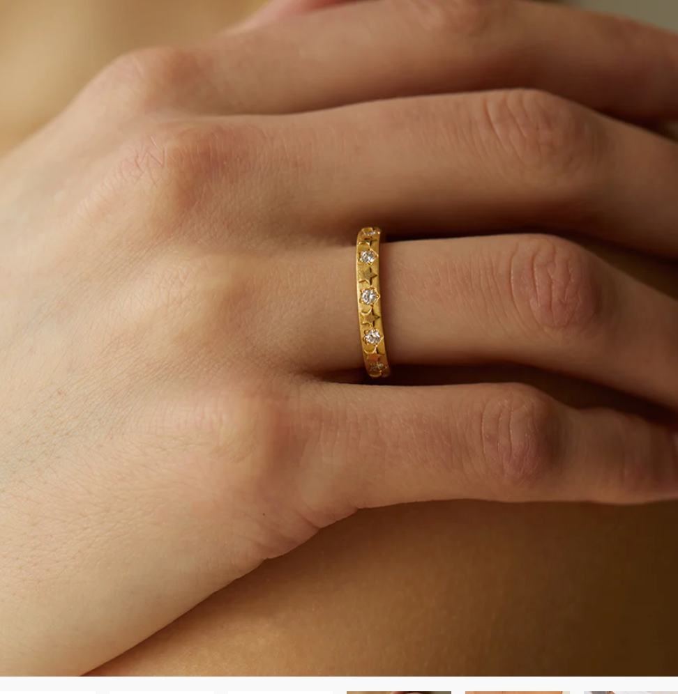 18K Emerald Star Band by Elizabeth Moore