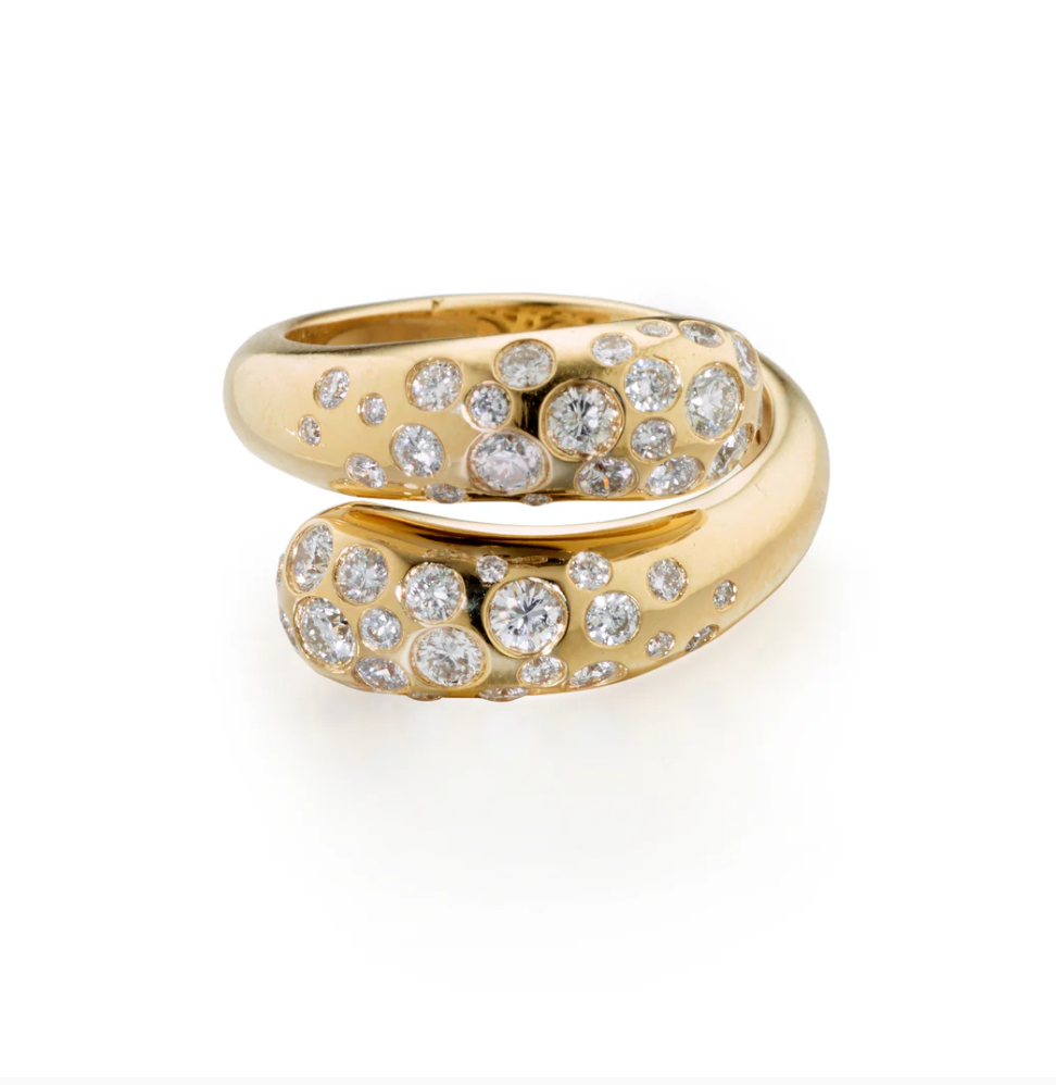 18K Diamond Bypass Ring by Elizabeth Moore