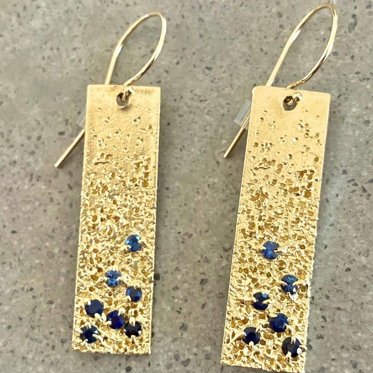 Starry Night 18K Sapphire Tsavorite Earrings By Lisa Barse, No. 11 Jewelry at Garden of Silver & Gold. Calla