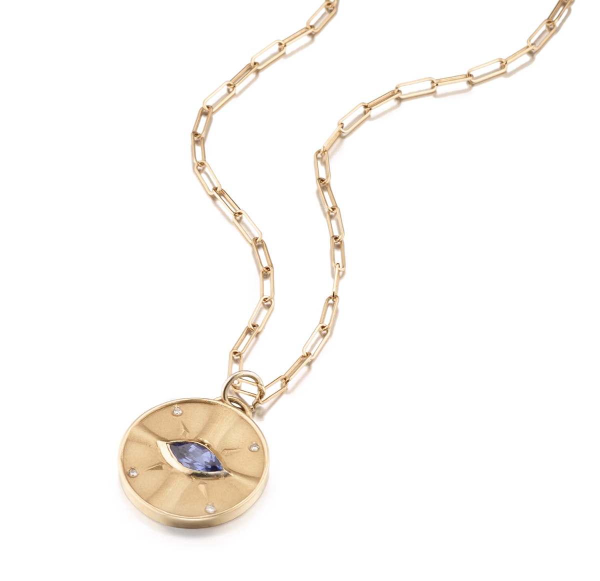 Tanzanite Gold Necklace by Elizabeth Moore at Garden of Silver