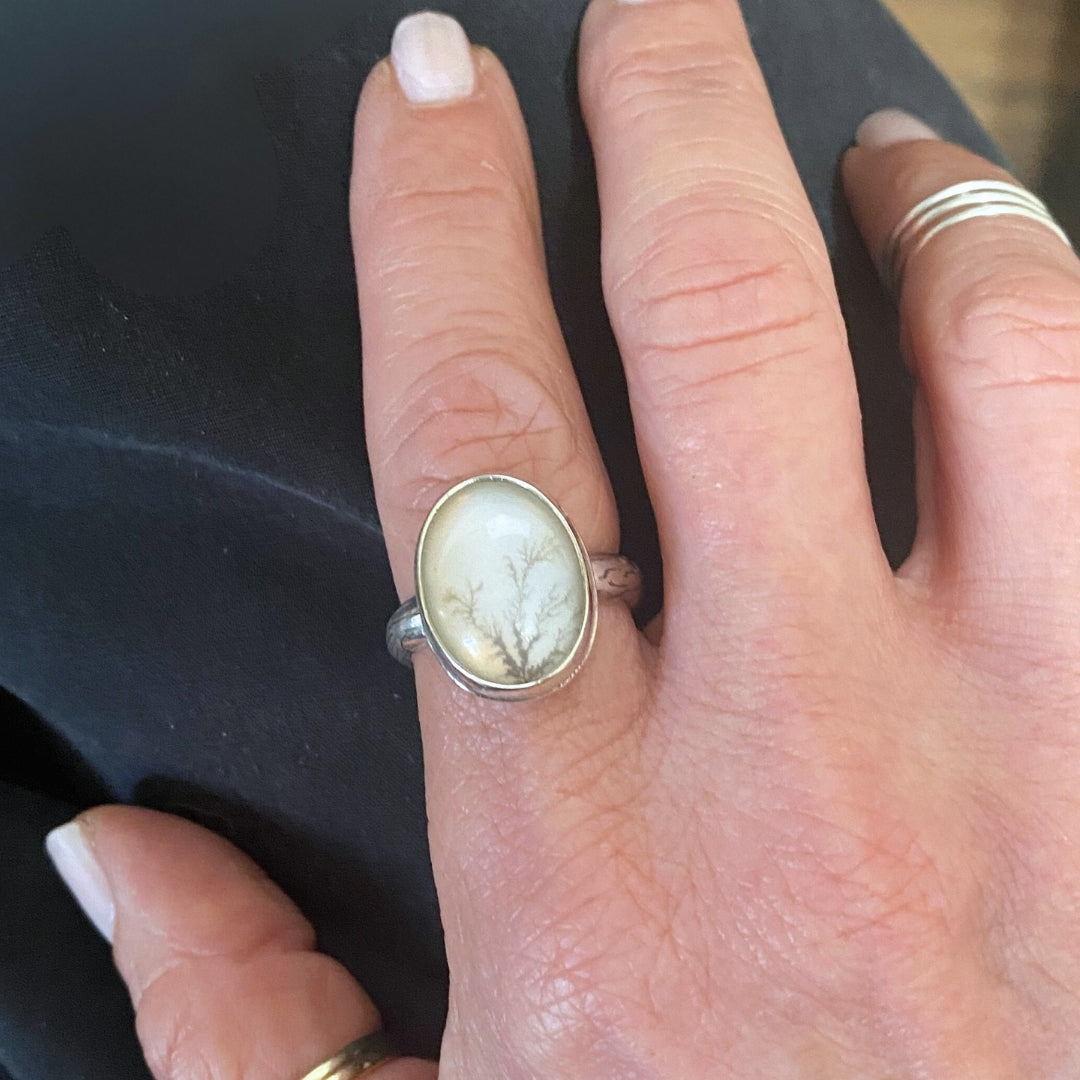 Misty Morning Dendritic Quartz Ring by Susan Rodgers
