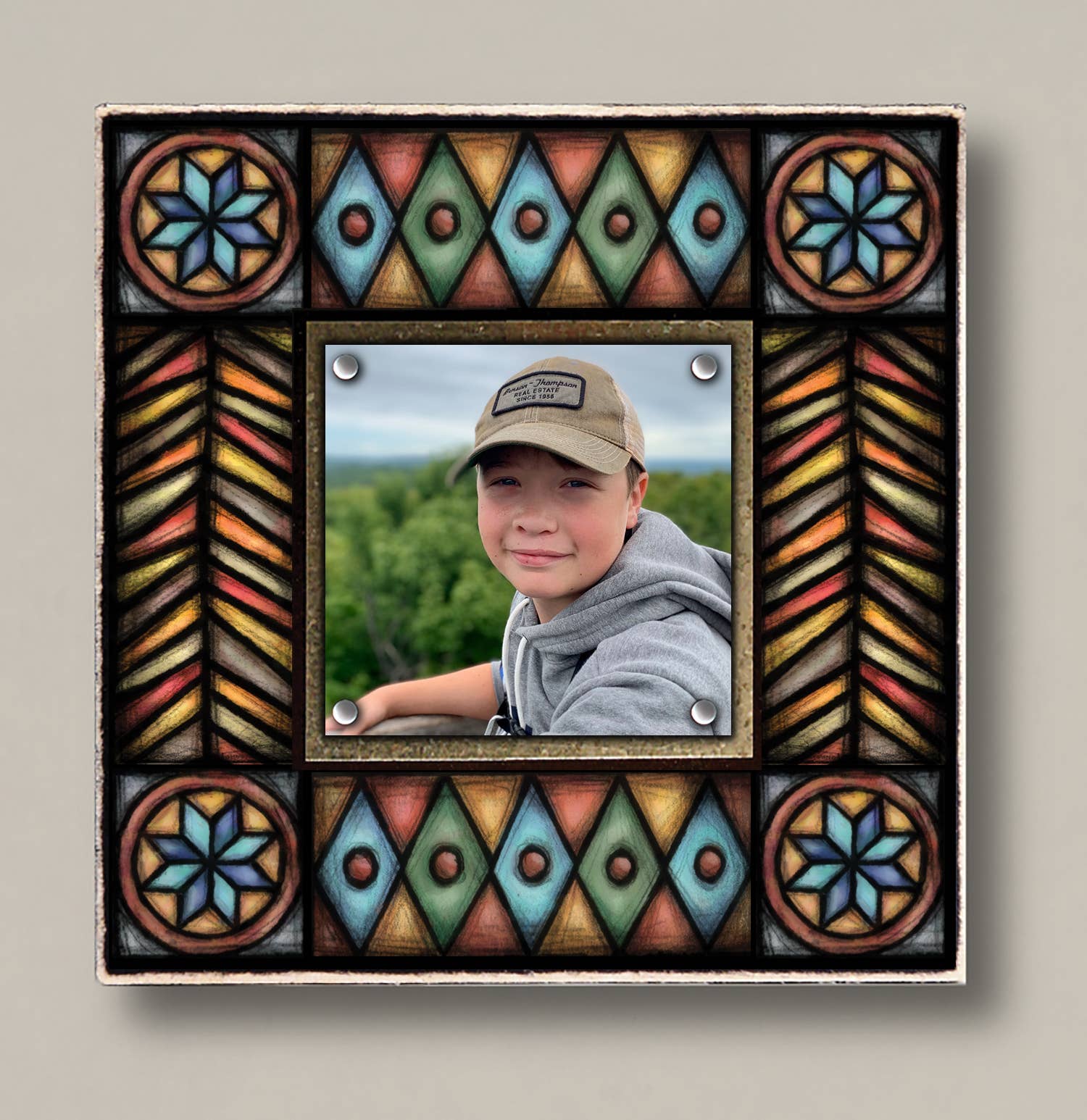 Brown Motif Picture Frame