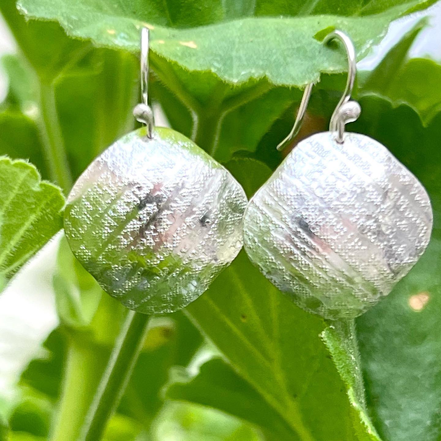Handmade fine silver earrings by Garden of Silver in Westhampton Beach. www.gardenofsilver.com