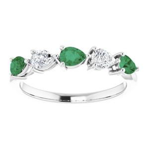 Emerald & Diamond 14K Gold Ring by Garden of Silver in Westhampton Beach. www.gardenofsilver.com
