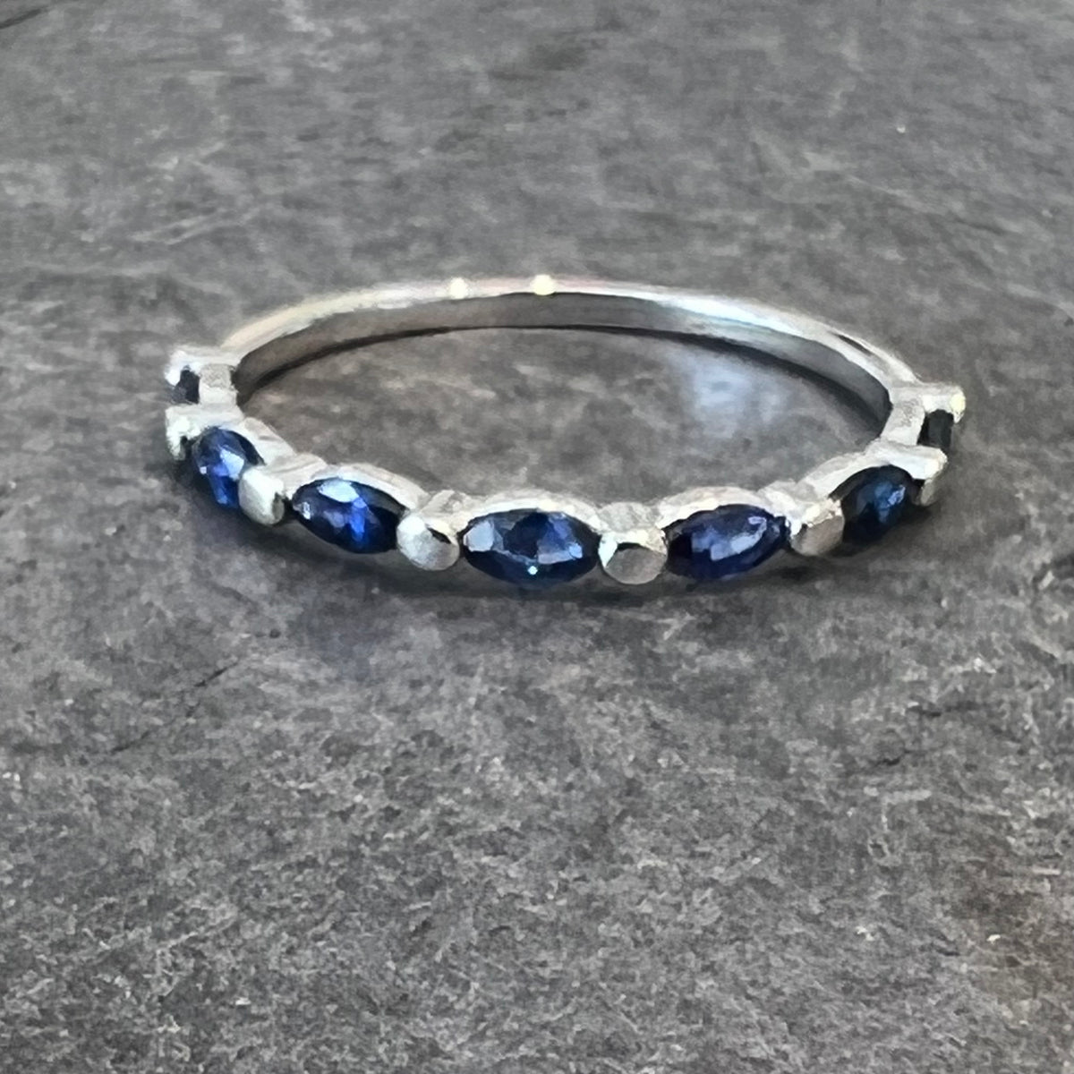 Sapphire 14K white gold ring by Garden of Silver. www.gardenofsilver.com