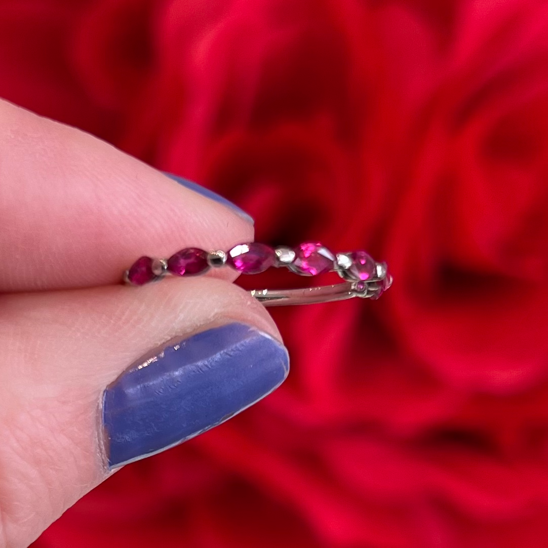 Ruby 14K white gold ring by Garden of Silver in Westhampton Beach. www.gardenofsilver.com
