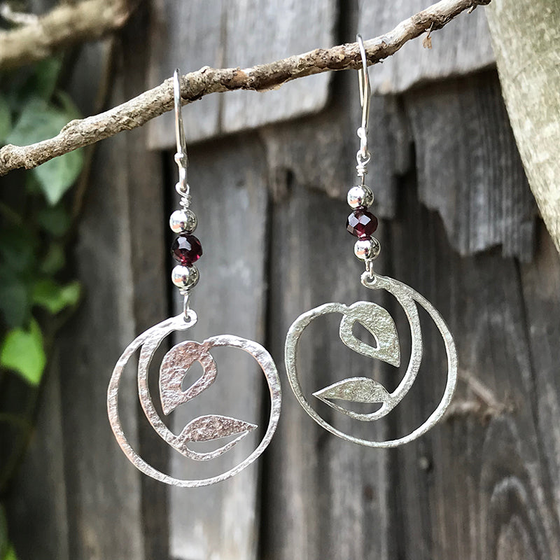 Leaf Circle Earrings