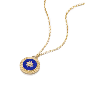 Lapis Lazuli Diamond Star Pendant by Elizabeth Moore at Garden of Silver in Westhampton Beach, New York. www.gardenofsilver.com