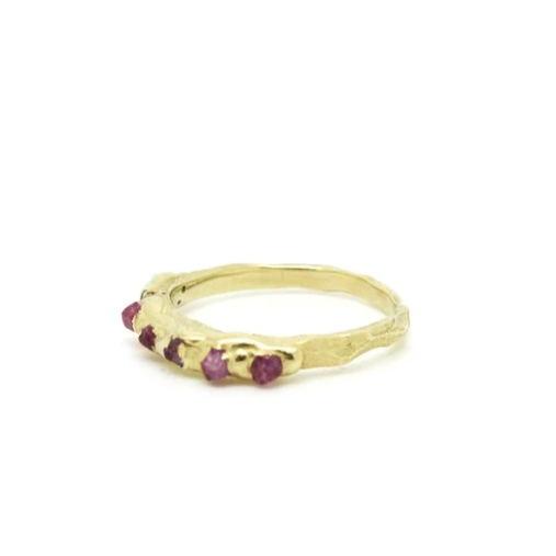 Pink Sapphire Unity Ring by Emilie Shapiro at Garden of Silver Handmade Jewelry in Westhampton Beach, NY Hamptons. www.gardenofsilver.com