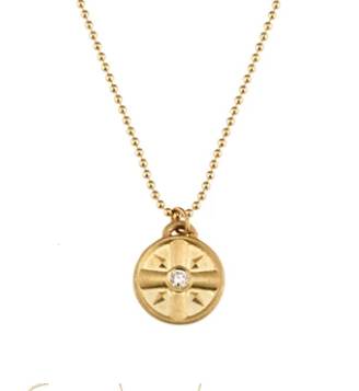 Eye of the Sun Mini Pendant by Elizabeth Moore at Garden of Silver in Westhampton Beach, NY www.gardenofsilver.com