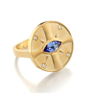 Eye of the Sun Tanzanite Ring by Elizabeth Moore at Garden of Silver in Westhampton Beach, NY Hamptons www.gardenofsilver.com
