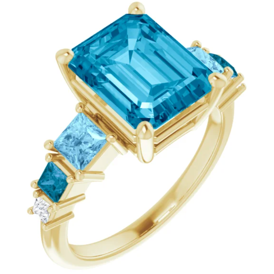 Blue Heaven Aquamarine Gold Ring by Garden of Silver in Westhampton Beach. www.gardenofsilve.com