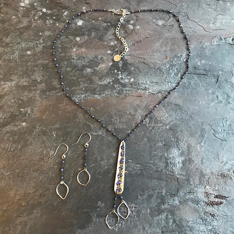Tanzanite Petals Necklace by Garden of Silver handmade jewelry in Westhampton Beach, Long Island, New York.
