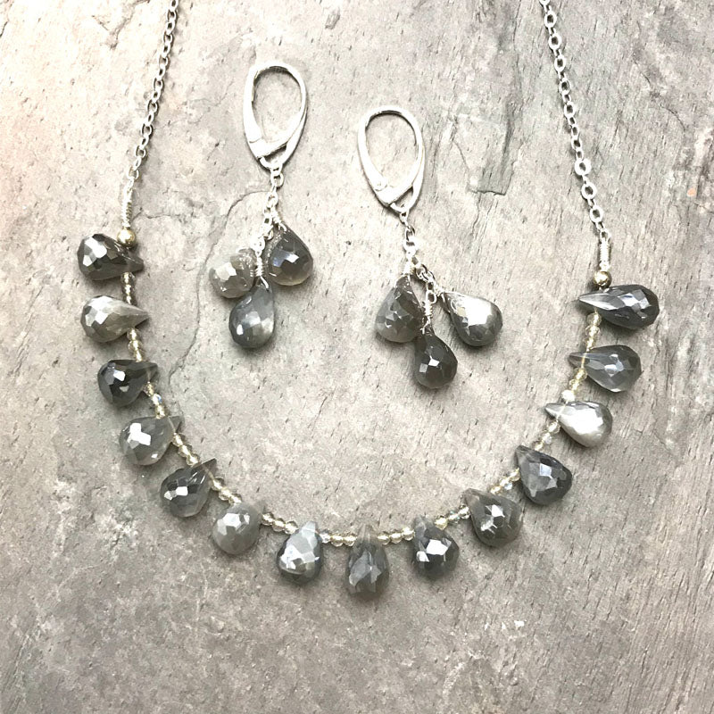 Grey Mystic Moonstone Necklace at Garden of Silver in Westhampton Beach, NY www.gardenofsilver.com